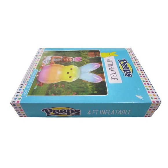 Rainbow Easter Bunny Inflatable Peep New 4ft Tall Multi Color Pastel Ombre - Picture 11 of 16